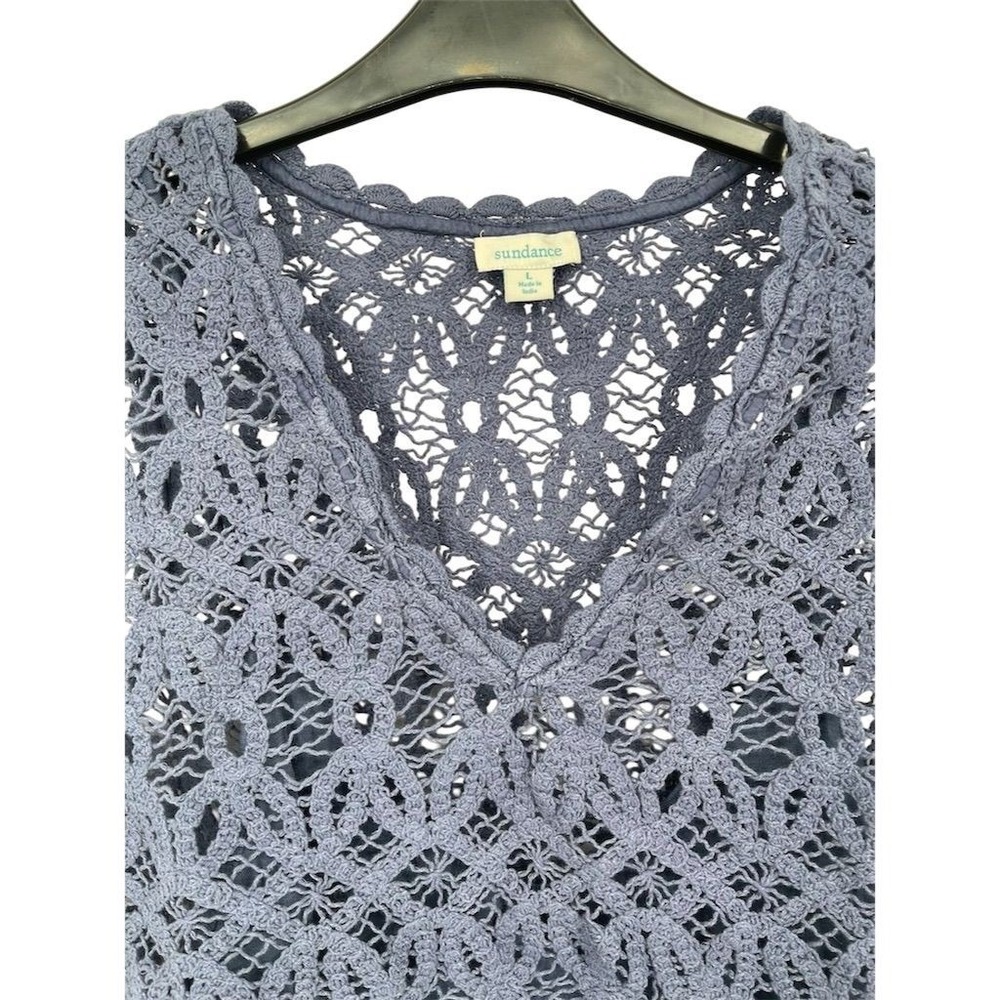 NWT Sundance Women's Blue Khloe Crochet Lace Sleeveless Top & Camisole Lined L - Picture 5 of 11